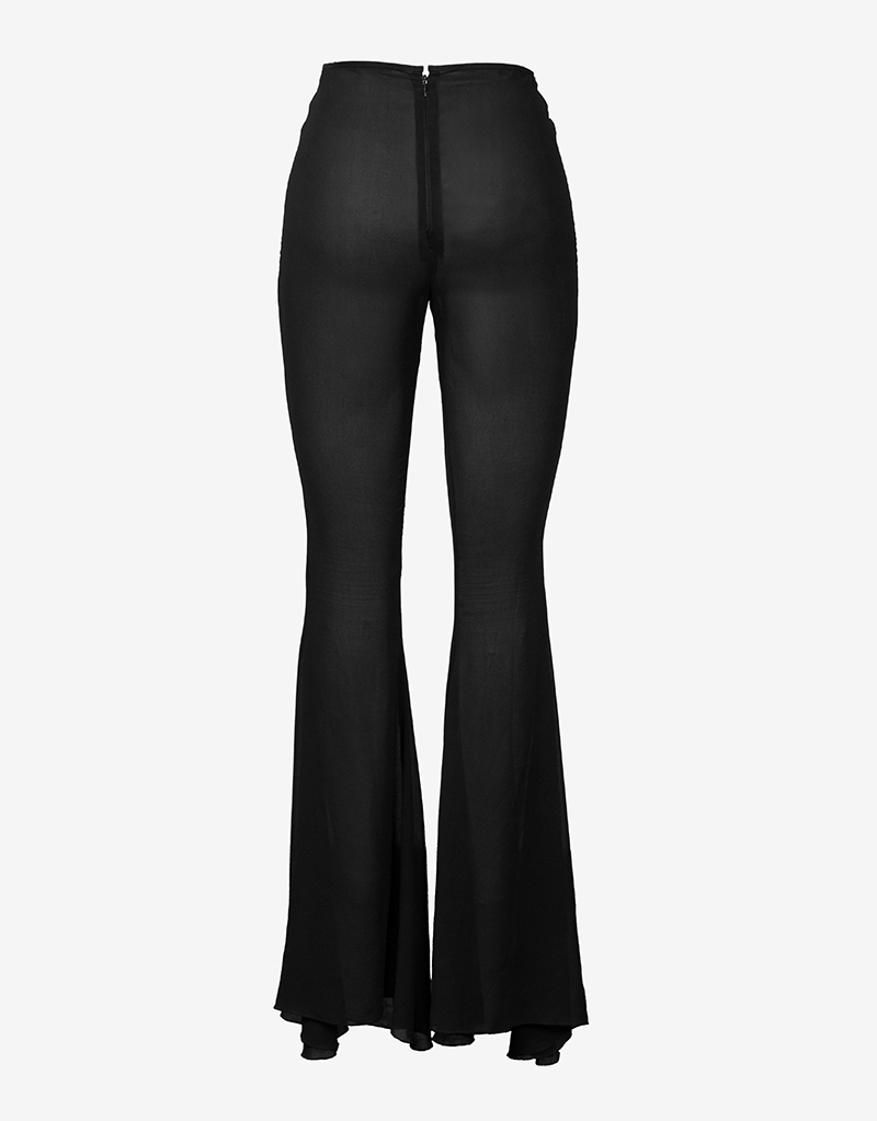 sheer bell bottom pants